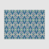 a blue and green pattern with a white background