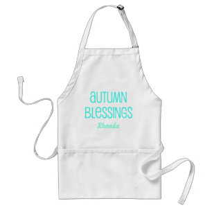 A blue autumn blessing standard apron