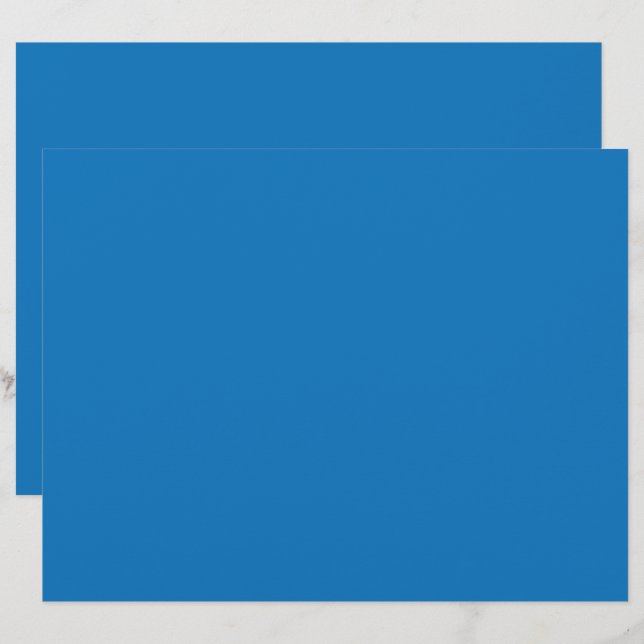 a blue background with a black and white clock custom letterhead (Front/Back)