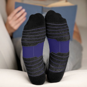 a blue background with a clock on it socks