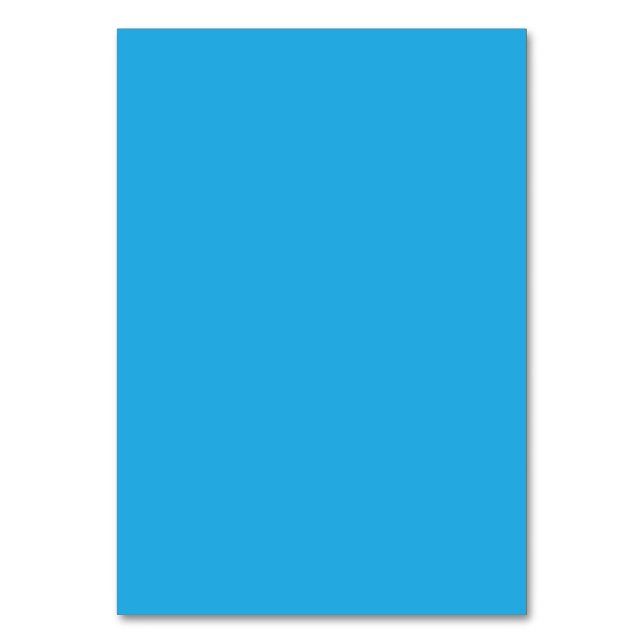 a blue background with a table number (Front)
