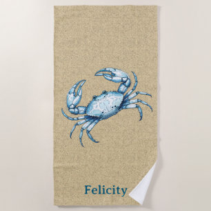 A Blue Crab Beach Towel
