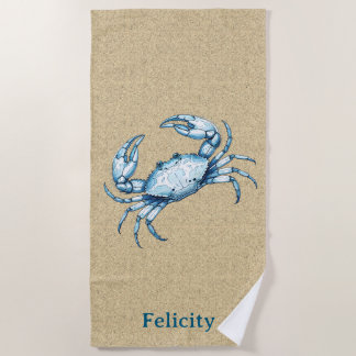 A Blue Crab Beach Towel