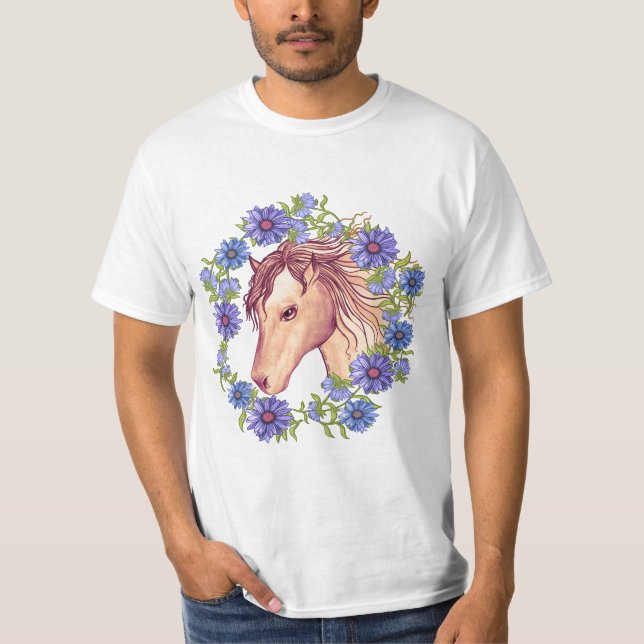 A Blue Daisy Horse T-Shirt (Front)