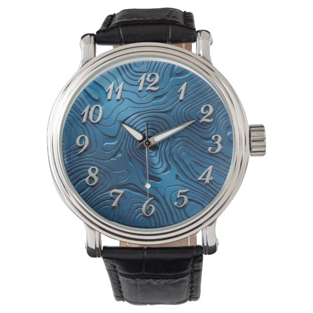 A Blue Dial With Silver Style Numerals  Watch (Front)
