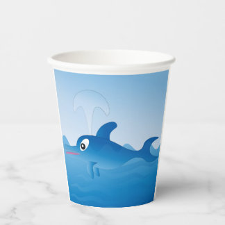 A blue dolphin paper cups