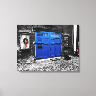 a blue door canvas print