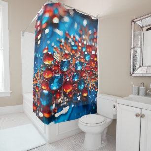 A Blue Gem with Gold Design Shower Curtain