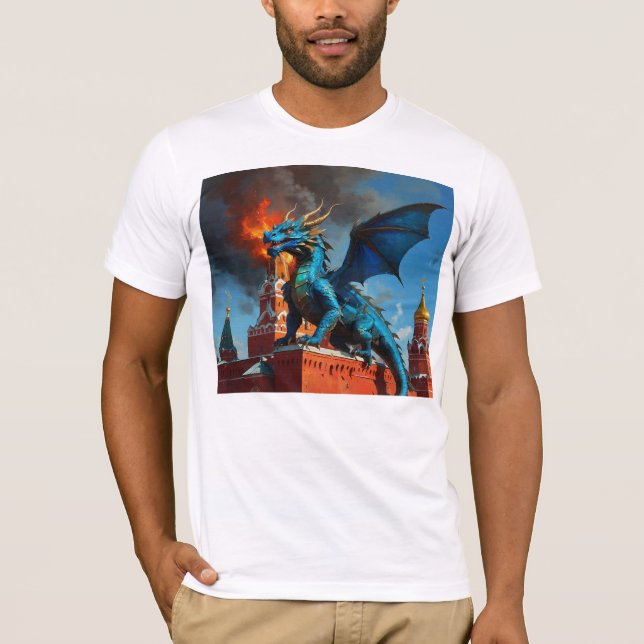A Blue & Gold Dragon Visits Moscow T-Shirt (Front)