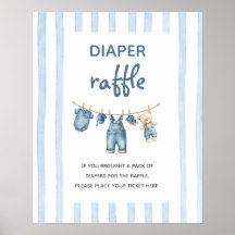 A Blue Jean Baby Diaper Raffle sign