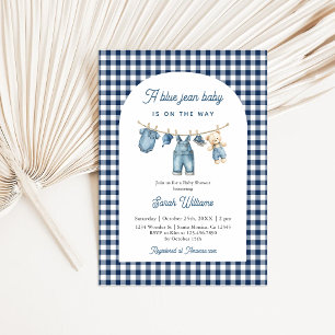 A Blue Jean Baby Shower Boy Invitation