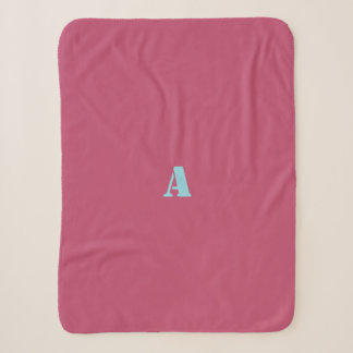 A Blue Monogram Dark Pink Fleece Blanket