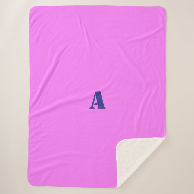 A Blue Monogram Pink Blanket (Front)