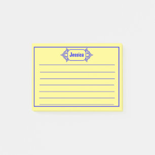 A Blue Ornate Patterned Title Graphic Post-it Notes