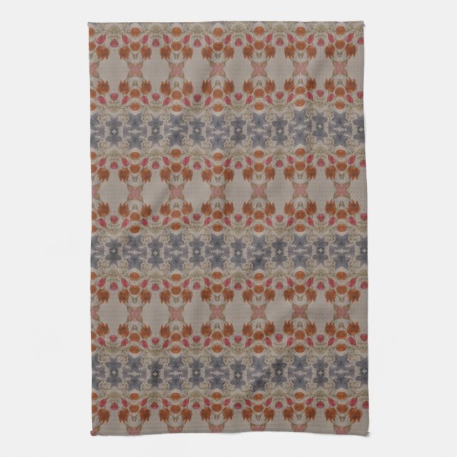 A Blue Rust Red Tea Towel (Vertical)