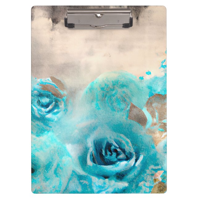 A Blue Shabby Chic Ephemera Design Series 7 Clipboard (Front)