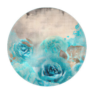 A Blue Shabby Chic Ephemera Design Series 7 Cutting Board