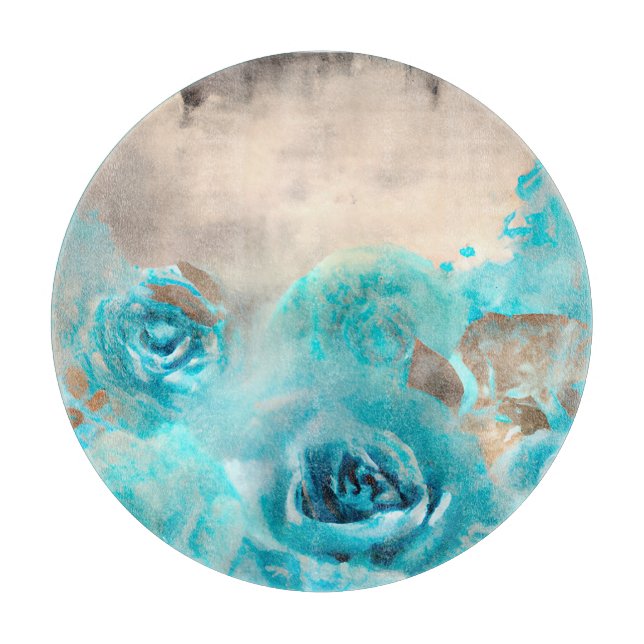 A Blue Shabby Chic Ephemera Design Series 7 Cutting Board (Front)