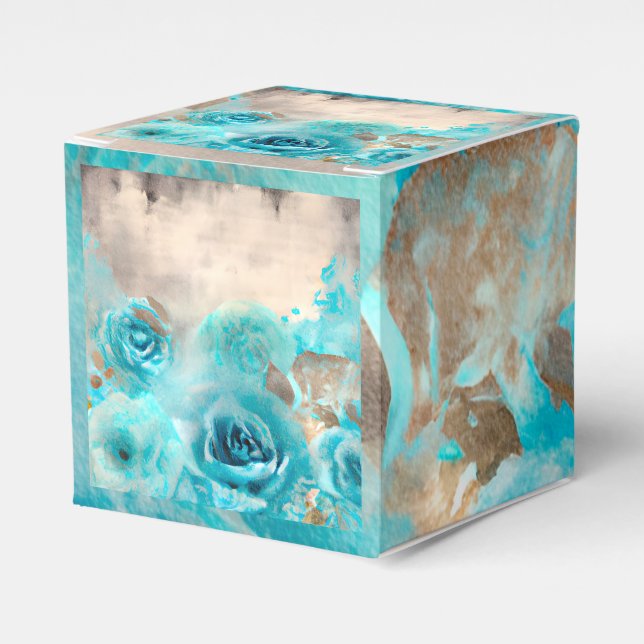 A Blue Shabby Chic Ephemera Design Series 7 Favour Box (Front Side)