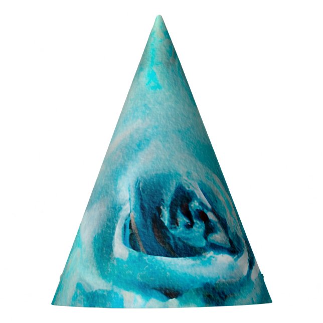 A Blue Shabby Chic Ephemera Design Series 7 Party Hat (Front)