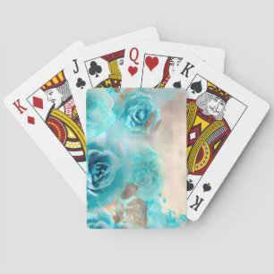 A Blue Shabby Chic Ephemera Design Series 7 Playing Cards