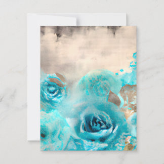 A Blue Shabby Chic Ephemera Design Series 7 RSVP Card