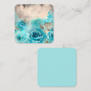 A Blue Shabby Chic Ephemera Design Series 7 Square Business Card