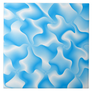 A blue & white groovy modern tiles design