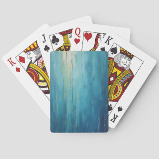 A blue wooden fence wall playing cards