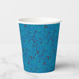 A blue wrapping paper with a creative arts pattern cups