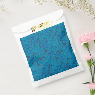 A blue wrapping paper with a creative arts pattern favour bags