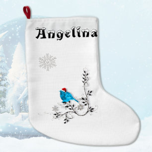 A Bluebird Christmas Large Christmas Stocking