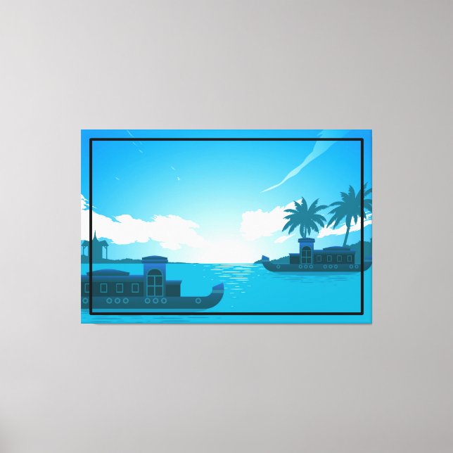 A Boat in The Sea Canvas Print (Front)
