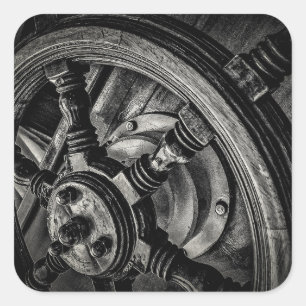 A Boat'S Helm Square Sticker