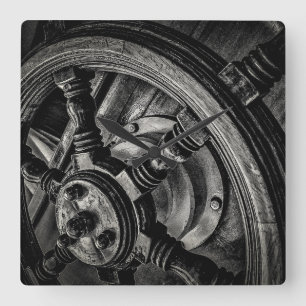 A Boat'S Helm Square Wall Clock
