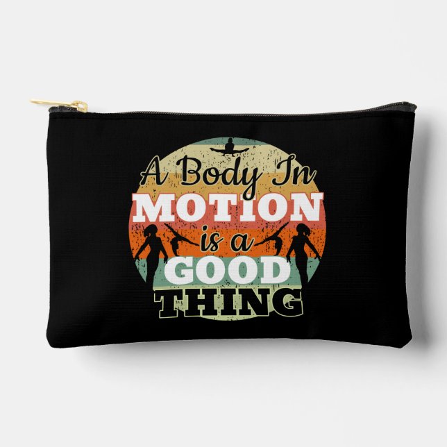 A Body in Motion - Girls Gymnastics Mindset  Accessory Pouch (Front)