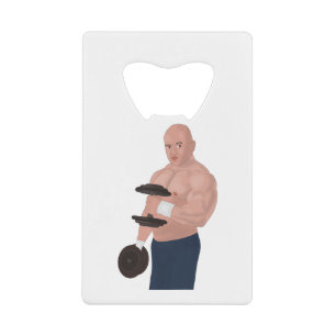 A bodybuilder daddy training with dumbbells