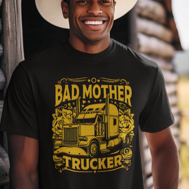 A bold illustration of a cool bad mother trucker T-Shirt (Creator Uploaded)