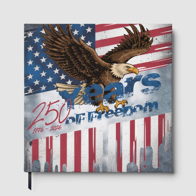 A bold,  illustration of an American symbol Guest Book (Front)