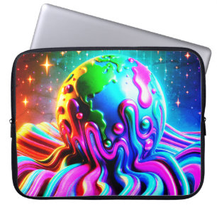 A Bold Multi-Colored Earth on an Electronics Bag