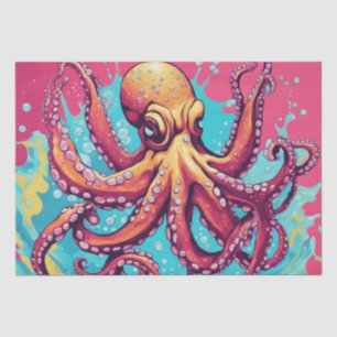 A Bold Pop Art Octopus Decoupage Design Tissue Paper