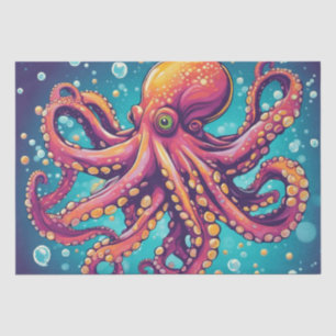 A Bold Pop Art Octopus Decoupage Design Tissue Paper