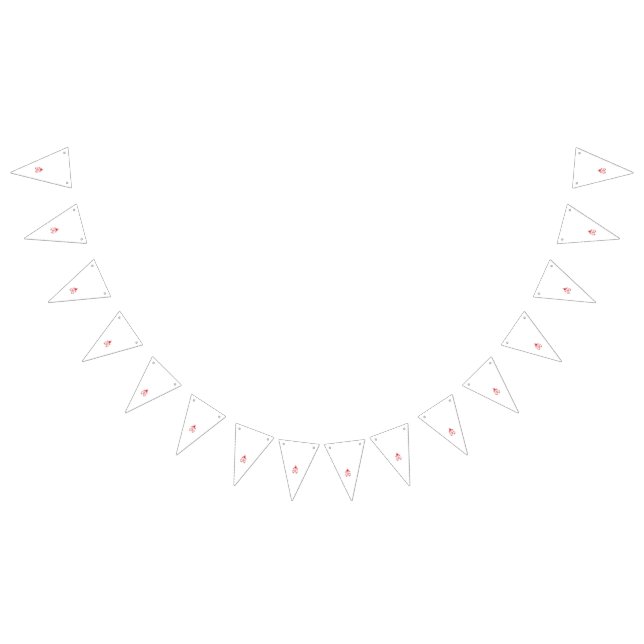 A bold red flower illustration on a white backdrop bunting  (All)