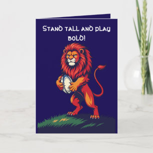 A Bold Red Lion Rampant Rises Card