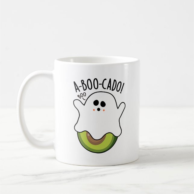 A-boo-cado Funny Avocado Pun  Coffee Mug (Left)