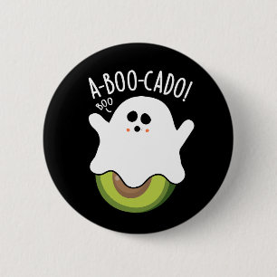 A-boo-cado Funny Avocado Puns Dark BG 6 Cm Round Badge