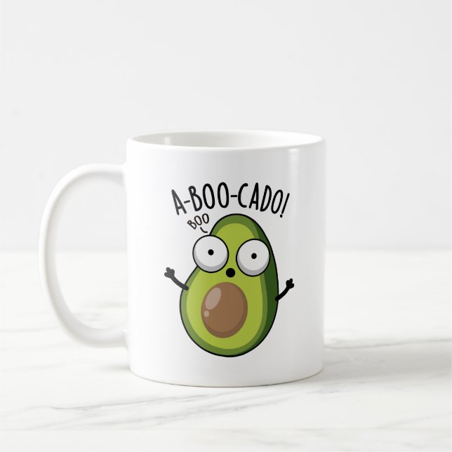 A-boo-cado Funny Avocado Scare Puns  Coffee Mug (Left)