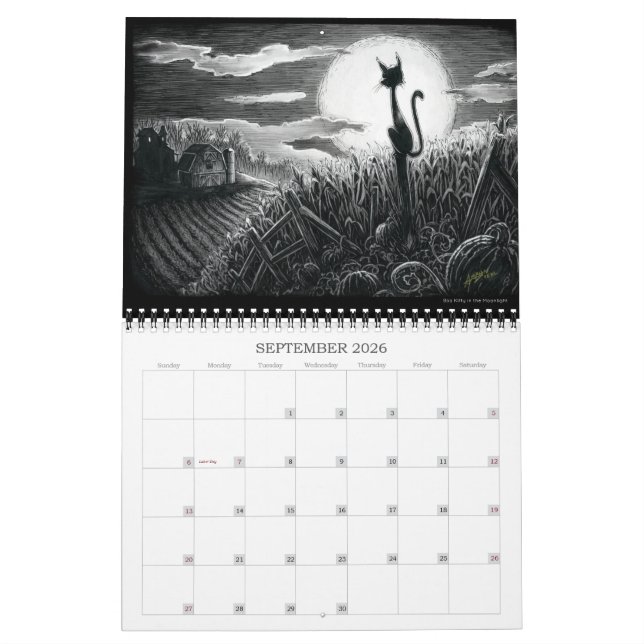 A Boo Kitty Year Calendar (Sep 2026)
