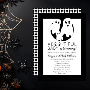 A BOO - TIFUL Baby is Blooming Halloween Shower Invitation