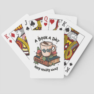 A book a day keep Reality away Playing Cards